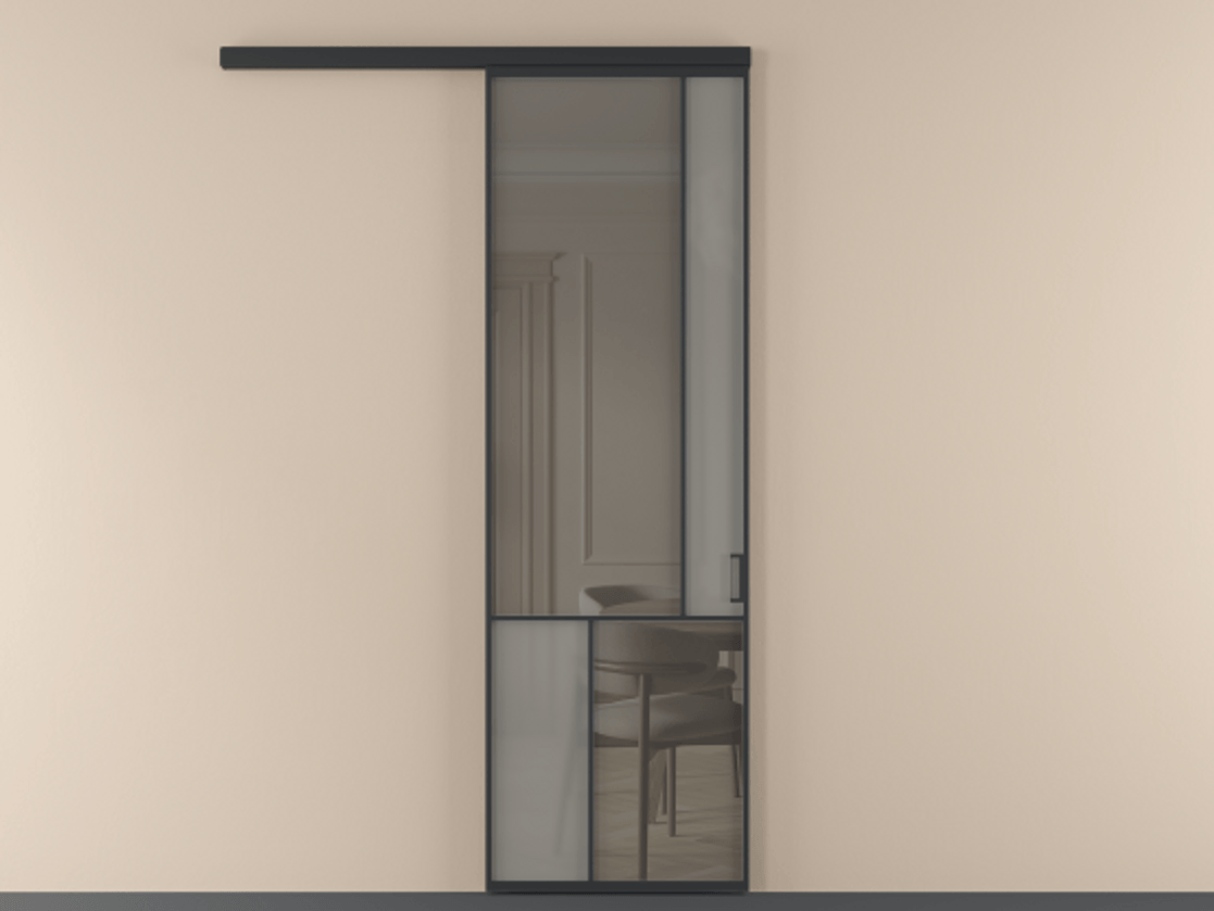 Перегородка Mosaic вдоль стены 1 створка АЛПР 041.21 Алюминий Черный Сатинированное серое стекло, триплекс, 6 мм + Прозрачное серое стекло, триплекс. Скрытый короб ЧЕР Цена 131390 ₽ . Фабрика дверей Волховец 8 (800) 551 43 19 Перегородка Mosaic вдоль стены 1 створка АЛПР 041.21 Алюминий Черный Сатинированное серое стекло, триплекс, 6 мм + Прозрачное серое стекло, триплекс Цена 131390 ₽ | Volhovec