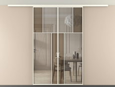 Перегородка Mosaic вдоль стены на потолок 2 створки